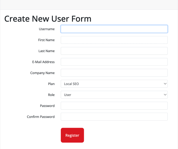 create form add user